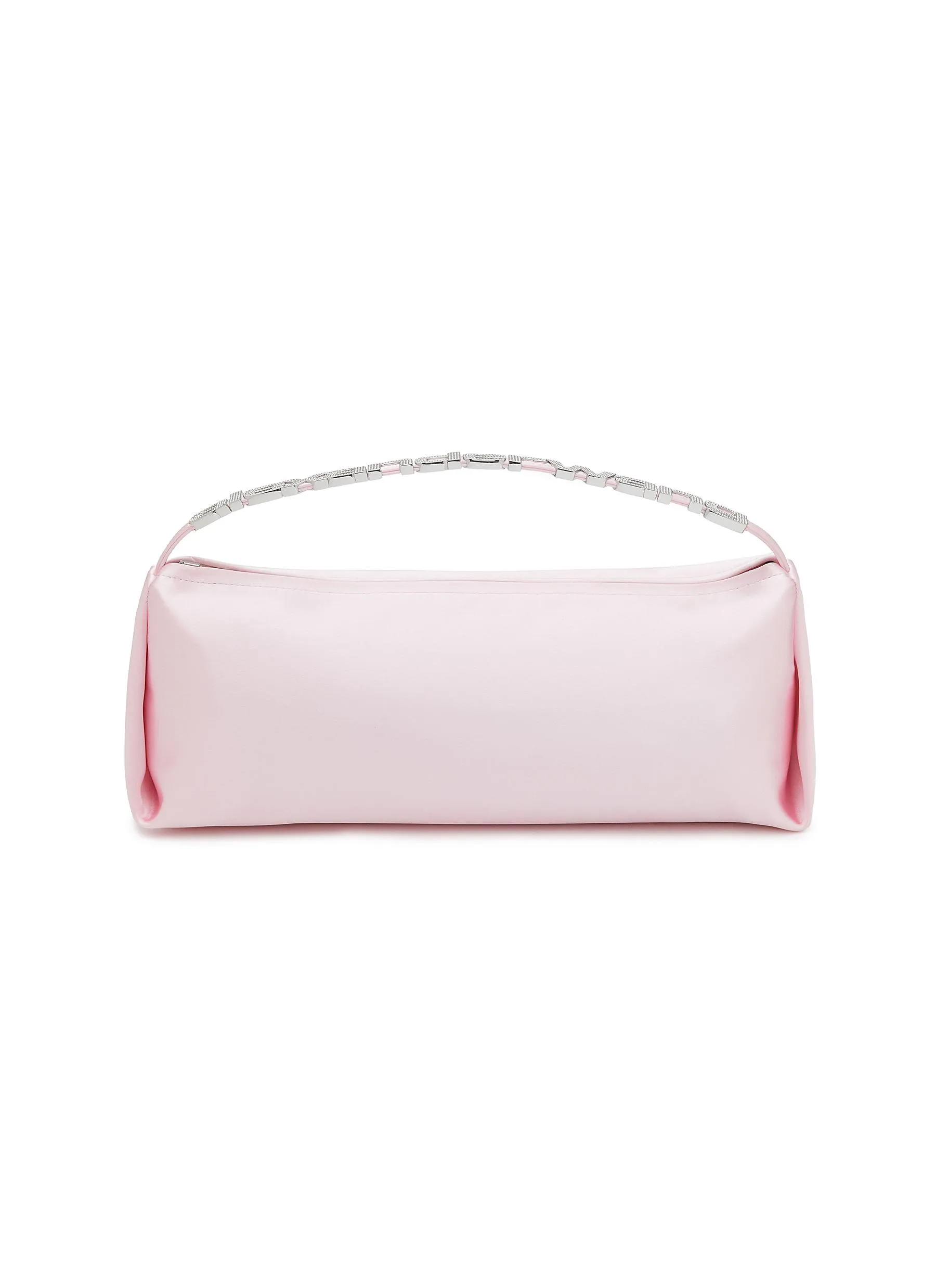 -----------ALEXANDERWANG  ---- ------------LIGHT PINK SATIN ----Large Marquess Logo Charm Satin Shoulder Bag --