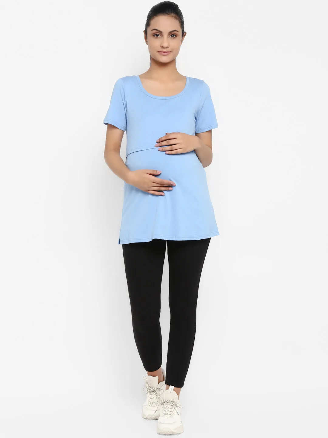 2pc. Maternity UnderBelly Leggings + Feeding T-Shirt