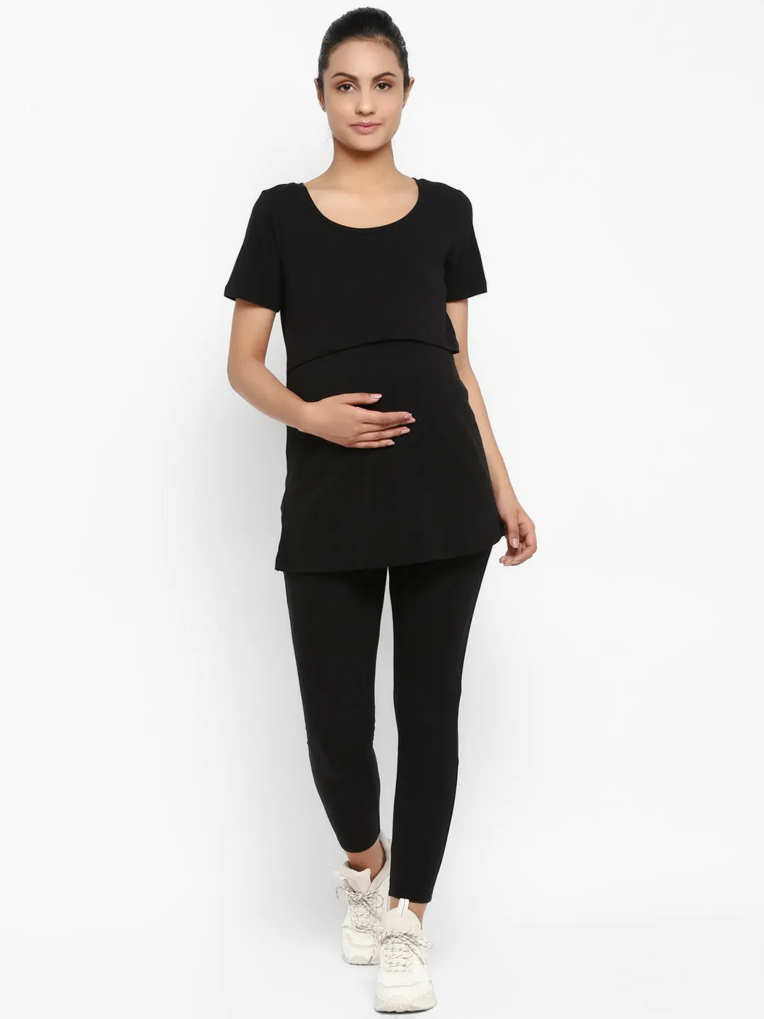 2pc. Maternity UnderBelly Leggings + Feeding T-Shirt