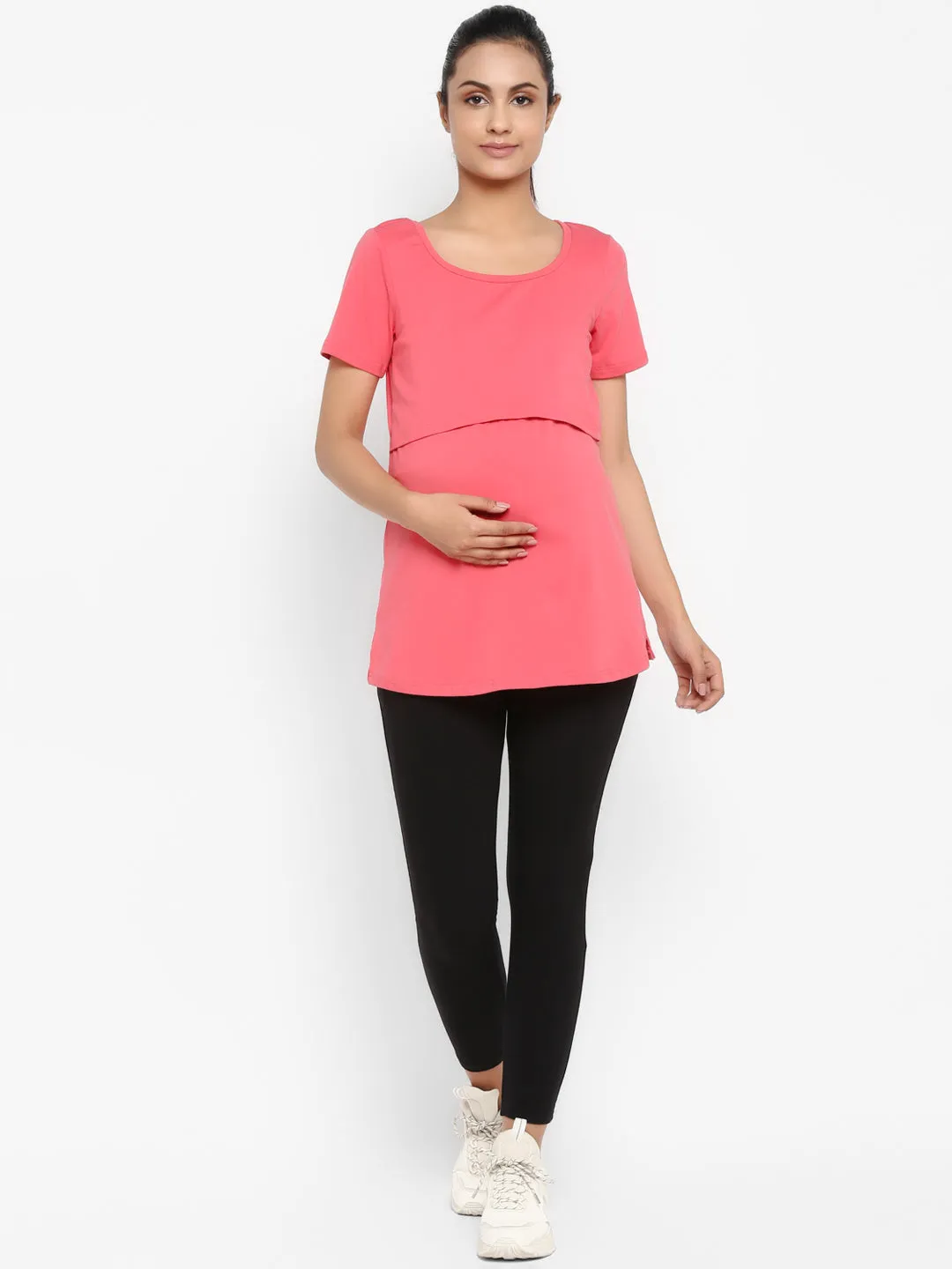 2pc. Maternity UnderBelly Leggings + Feeding T-Shirt