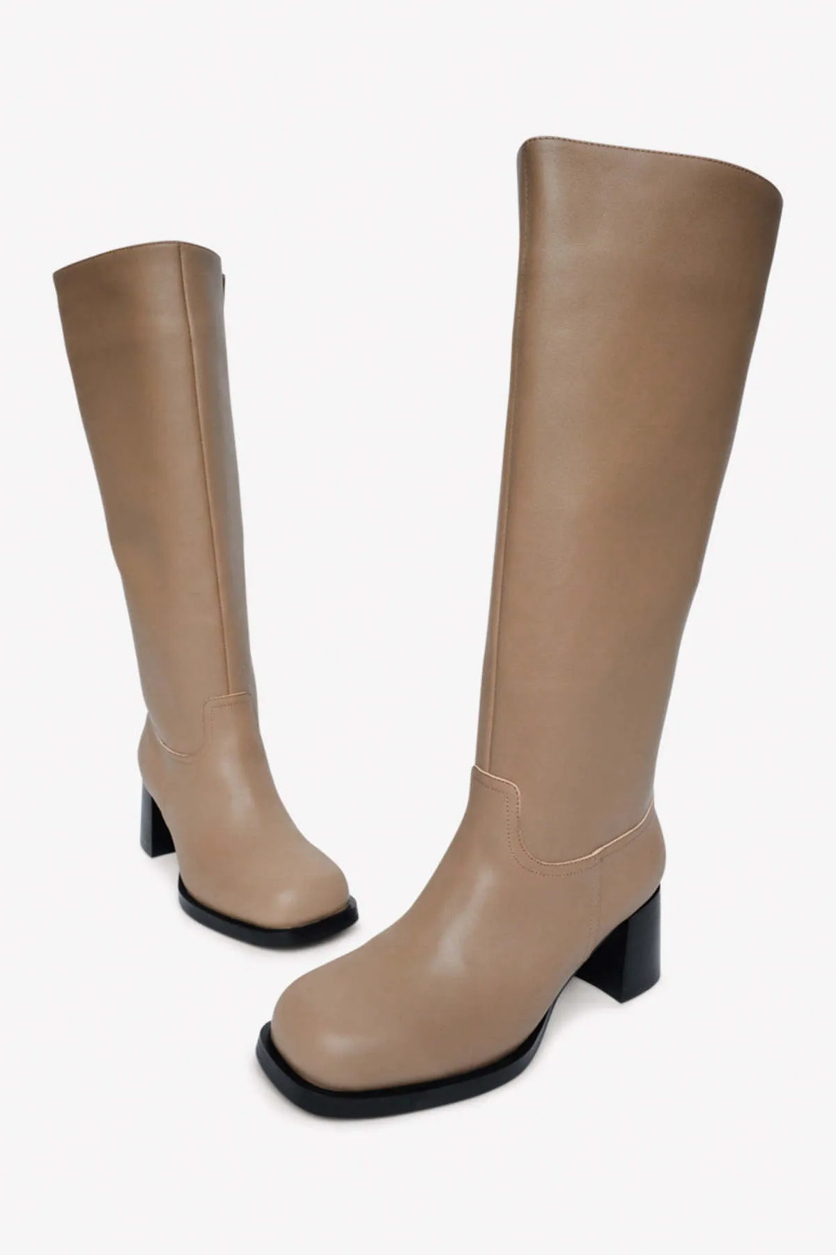 ALIBI KNEE HIGH BOOT - MUSHROOM/BLACK