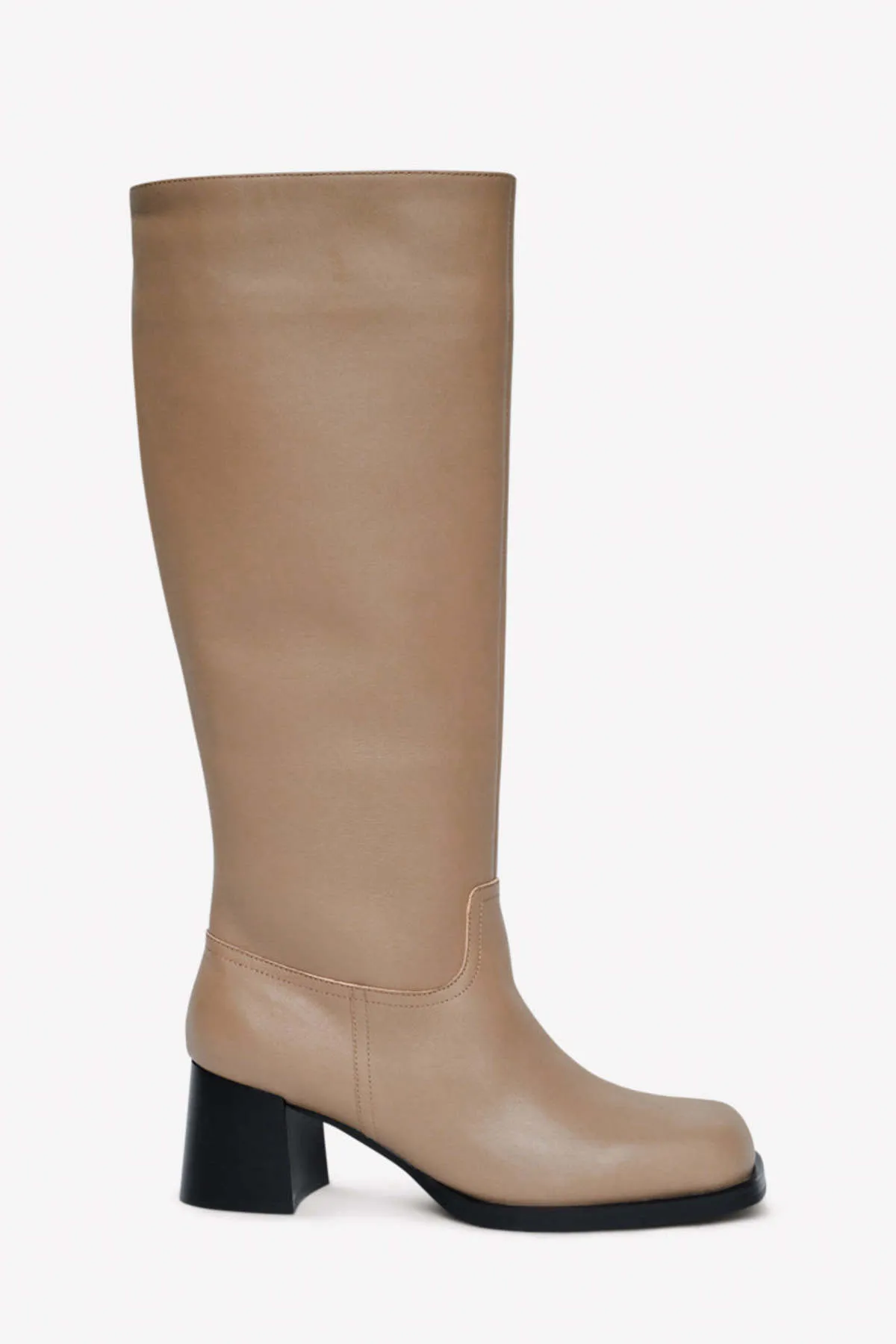 ALIBI KNEE HIGH BOOT - MUSHROOM/BLACK