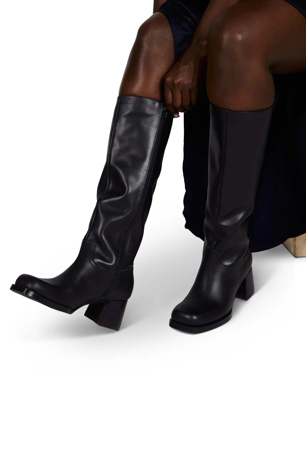 ALIBI KNEE HIGH BOOT - MUSHROOM/BLACK