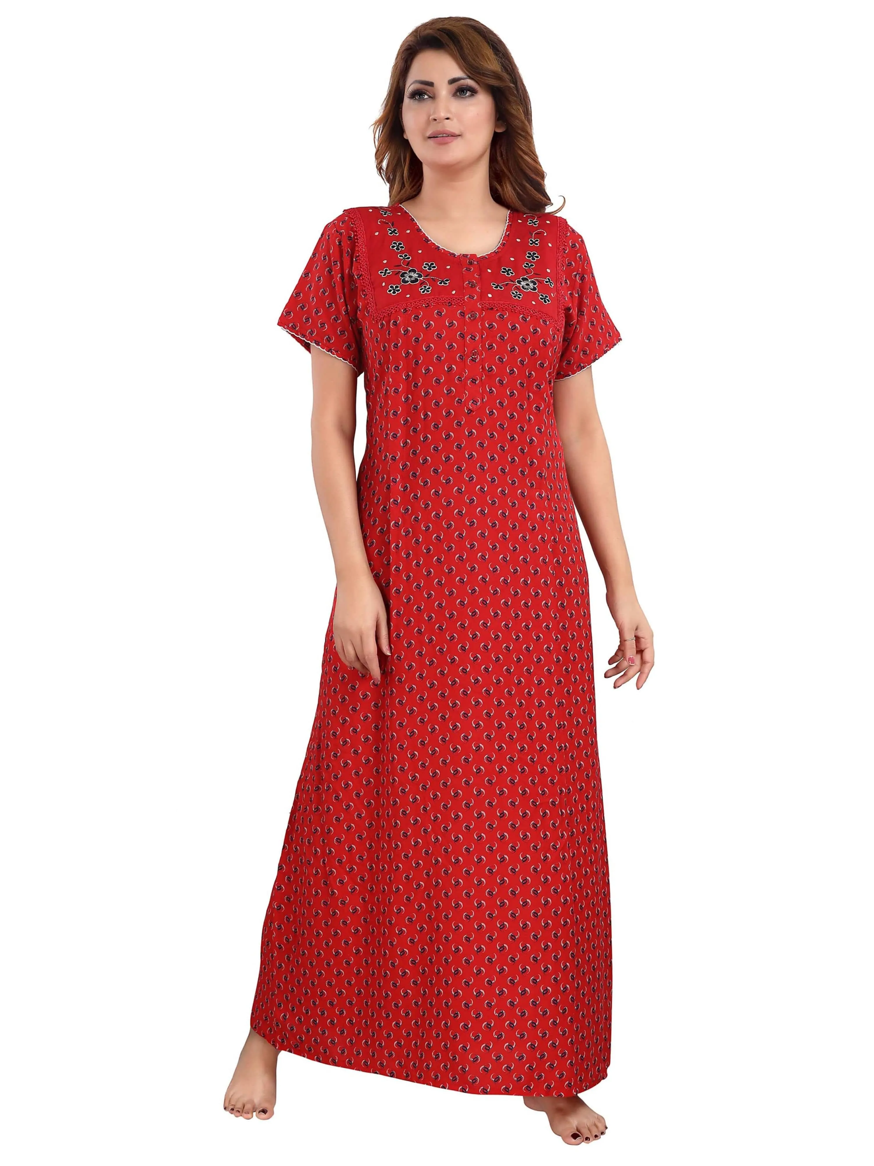 Alpine  Maternity Feeding Nighty | Red