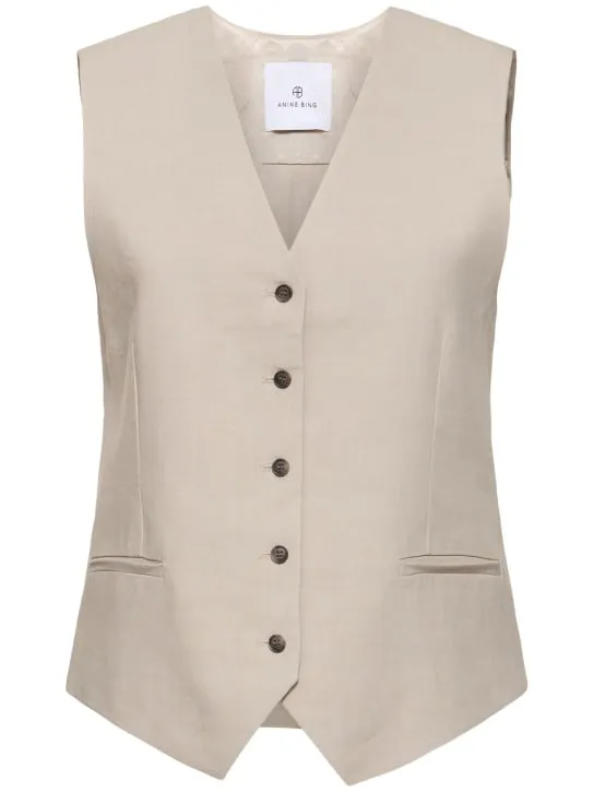 ANINE BING   Lena linen blend vest 