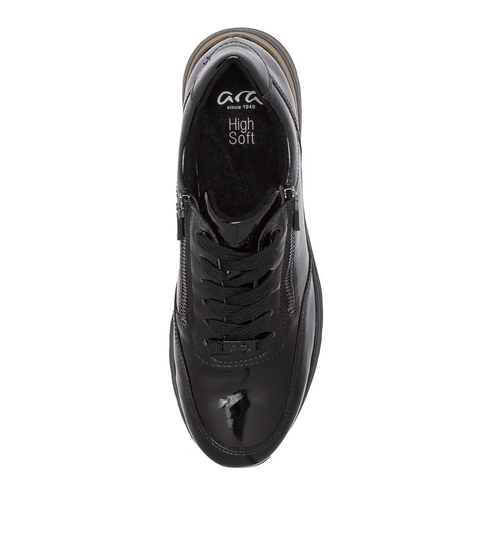 ARA Neapel Schwarz Patent Leather Sneakers