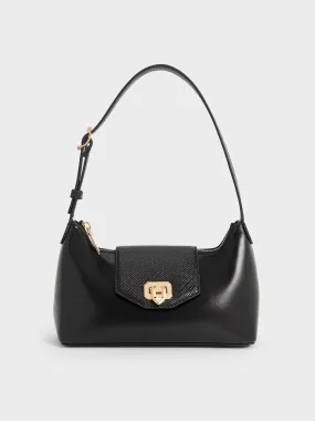 Arwen Belted Shoulder Bag - Black