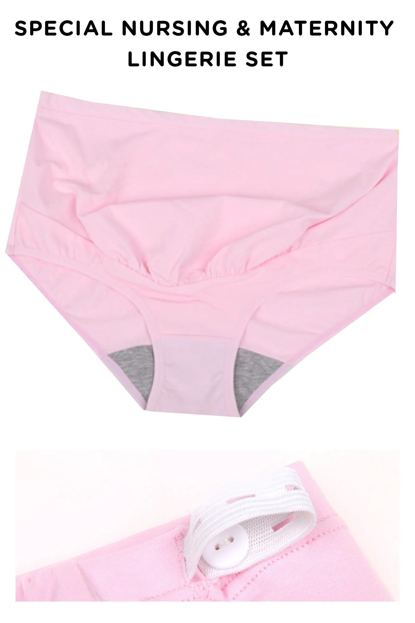 Baby Pink Maternity & Nursing Lingerie Set