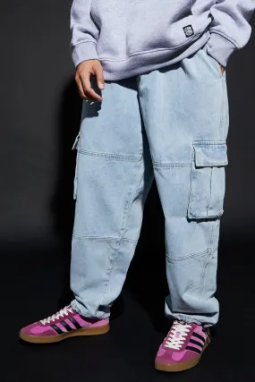 Baggy Cargo Jeans With Elasticated Waistband