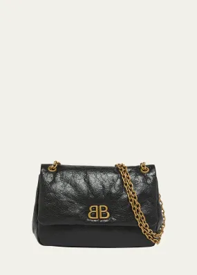 Balenciaga Monaco Mini Leather Chain Shoulder Bag