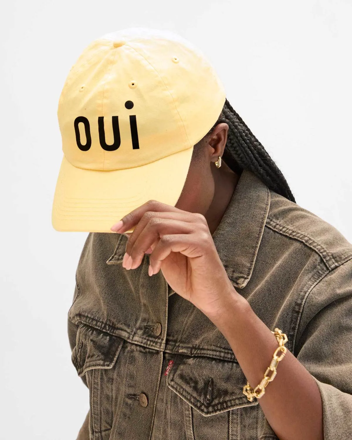 Baseball Hat - Butter/Printed Black Oui