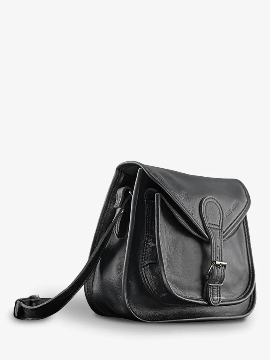 Black Leather Shoulder Bag for Women - LaBesace Black | PAUL MARIUS