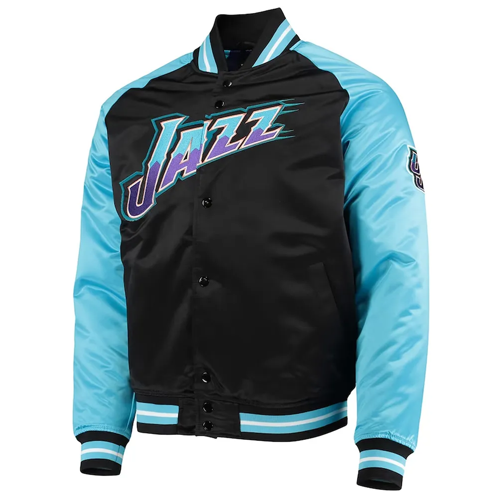 Black/Light Blue Utah Jazz Hardwood Classics Reload 3.0 Jacket