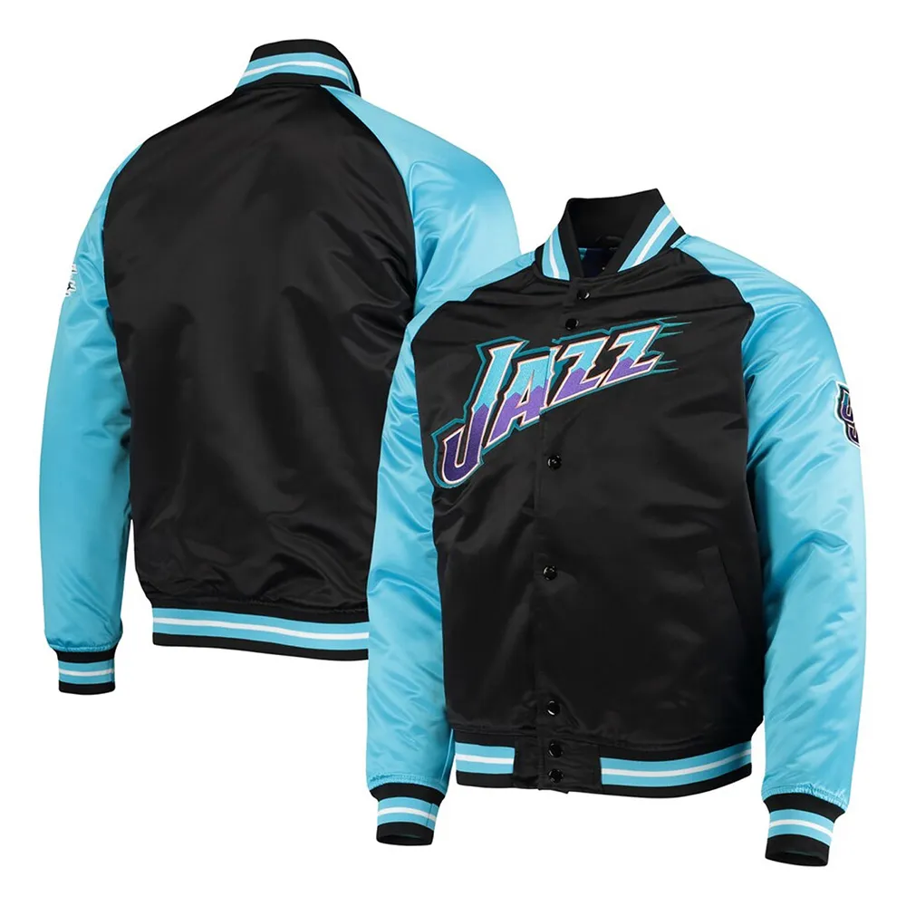 Black/Light Blue Utah Jazz Hardwood Classics Reload 3.0 Jacket