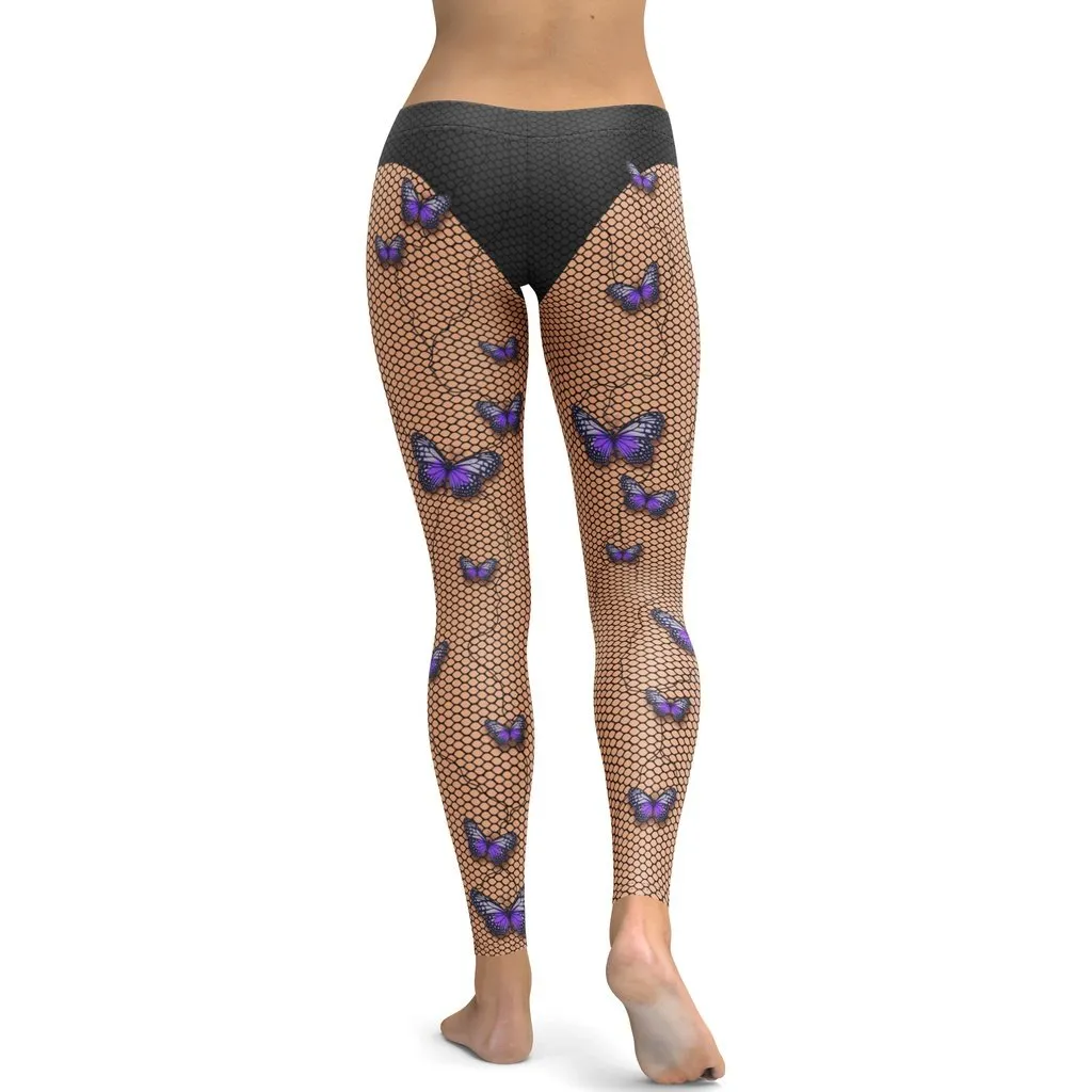 Bold Butterfly Mesh Leggings