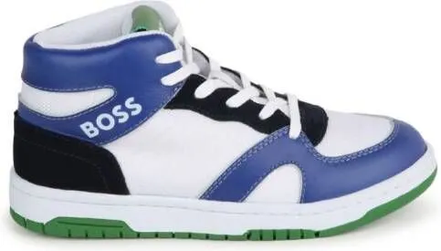 BOSS Kidswear colour-block panelled sneakers White