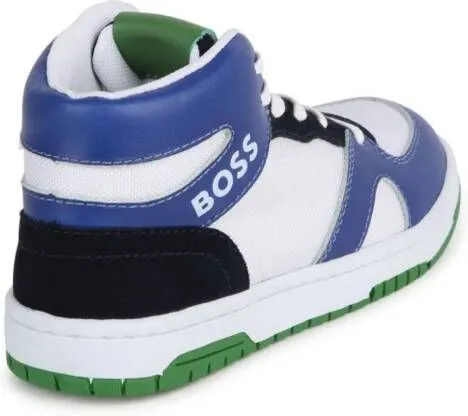 BOSS Kidswear colour-block panelled sneakers White