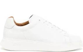 BOSS lace-up leather sneakers White