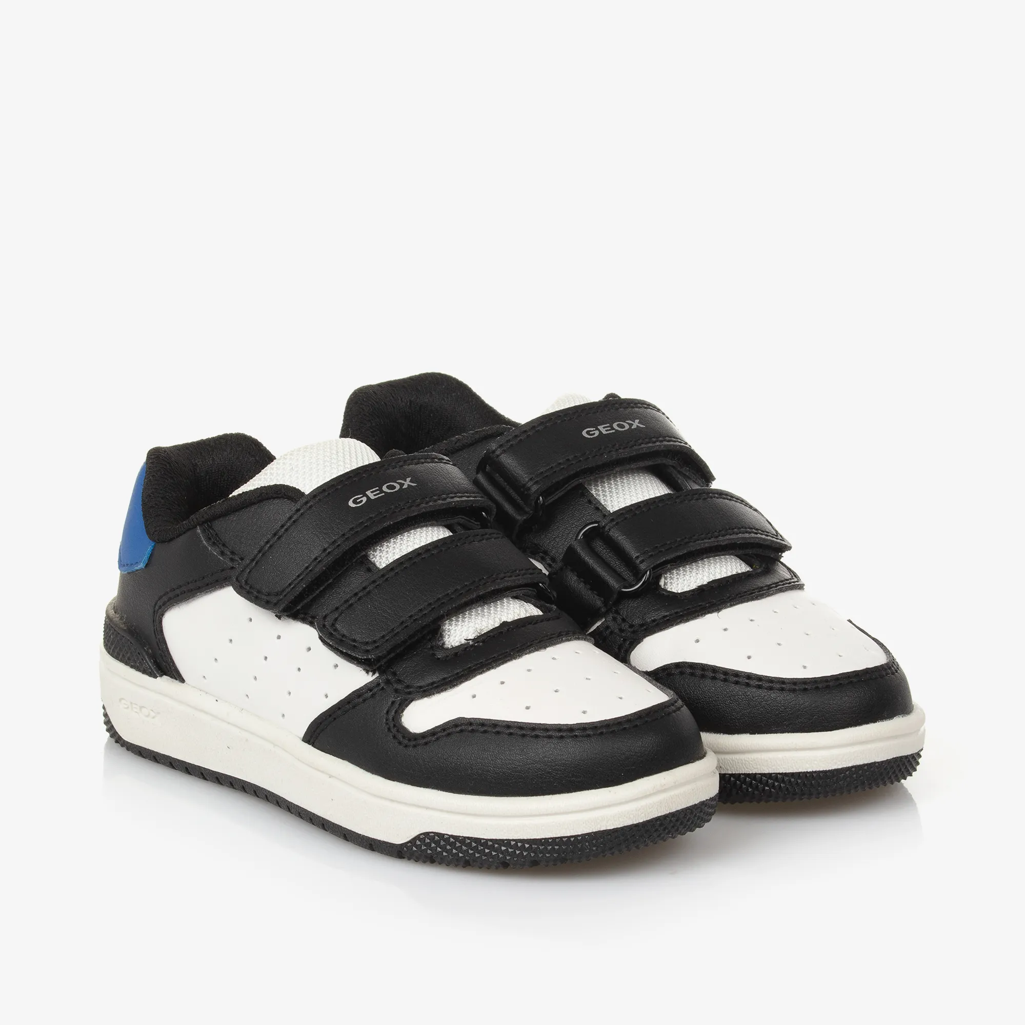 Boys Black & White Velcro Trainers