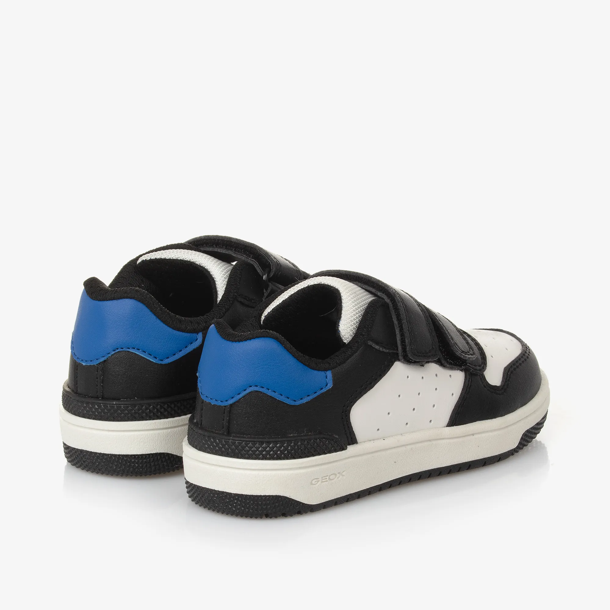 Boys Black & White Velcro Trainers