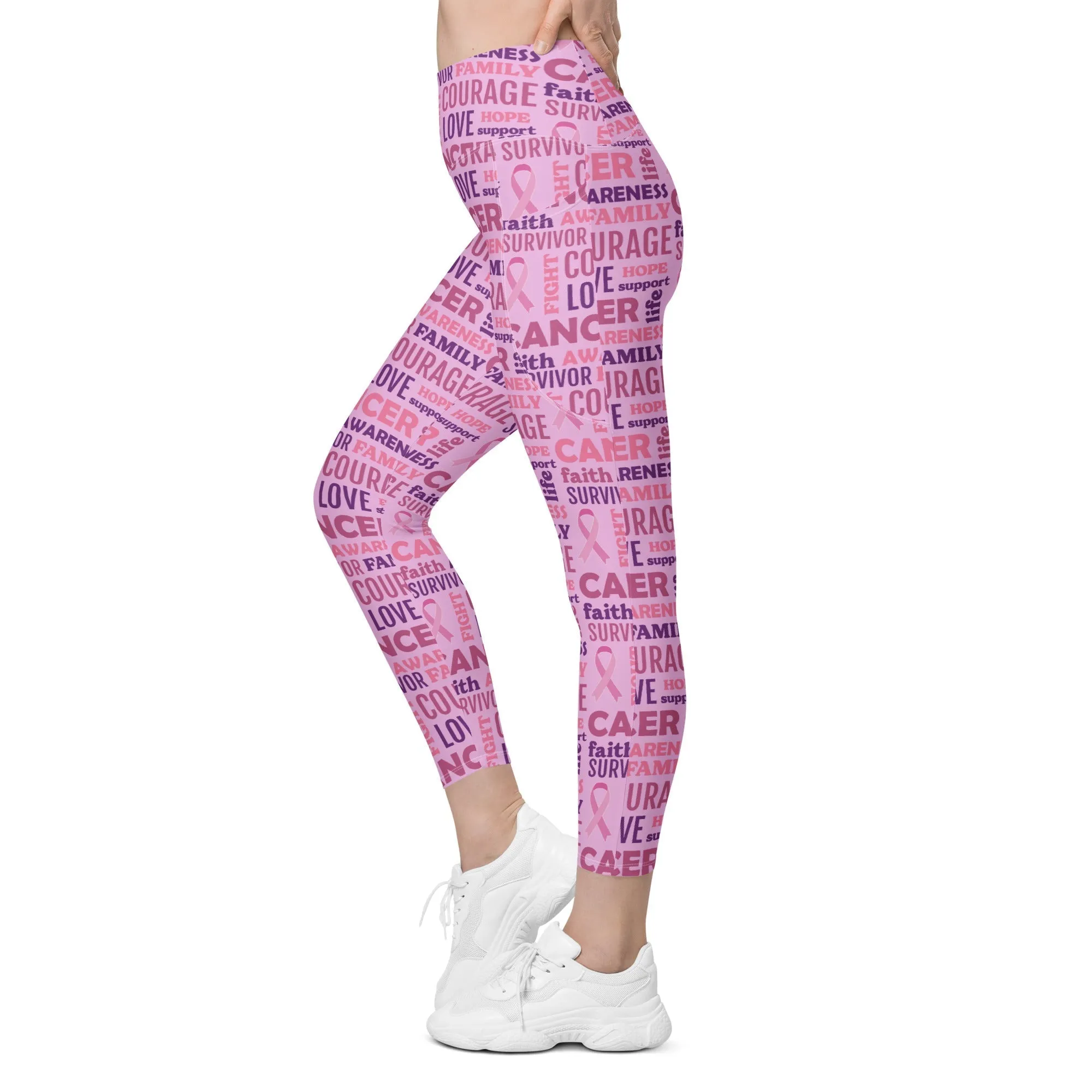 Breast Cancer Awareness Leggings With Pockets