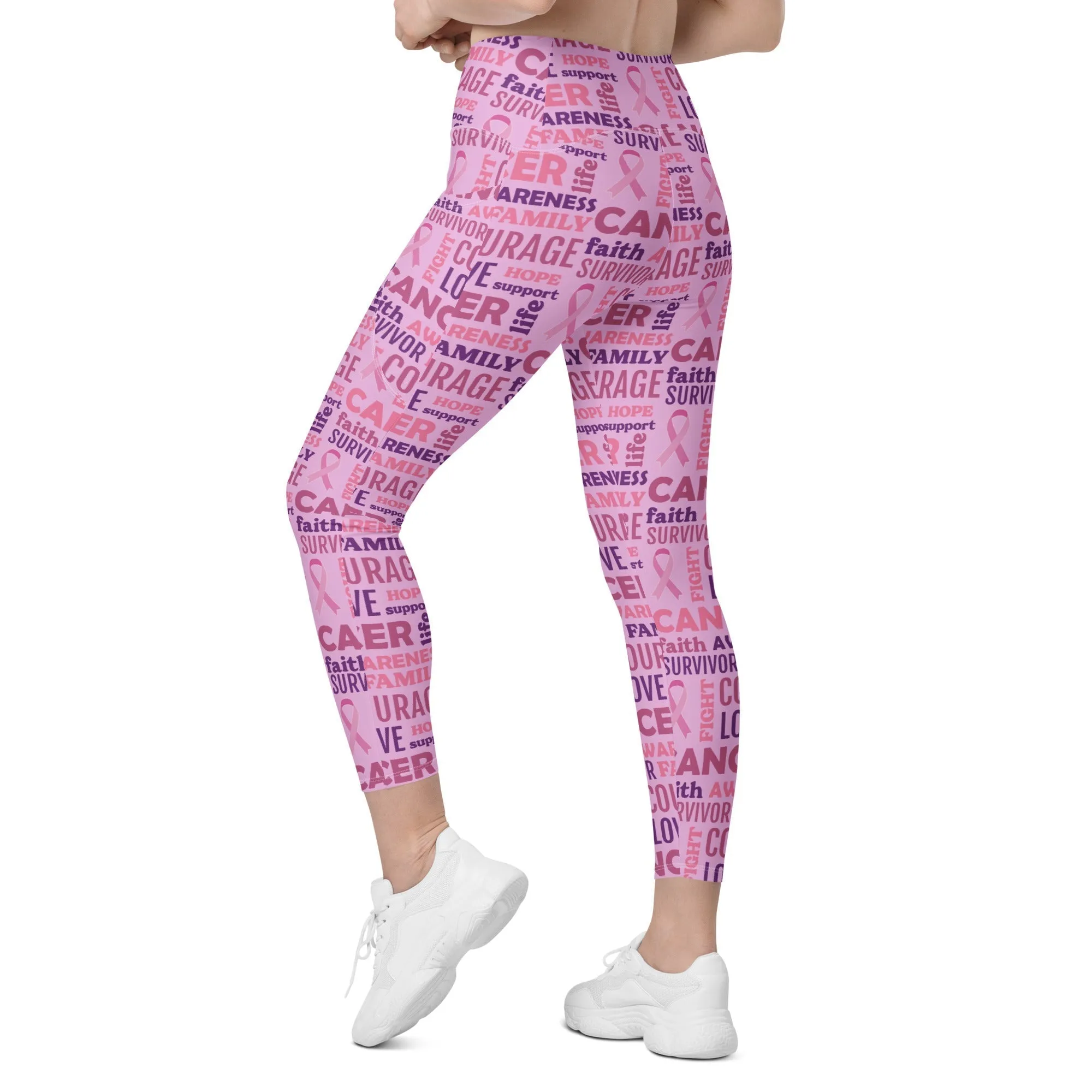 Breast Cancer Awareness Leggings With Pockets