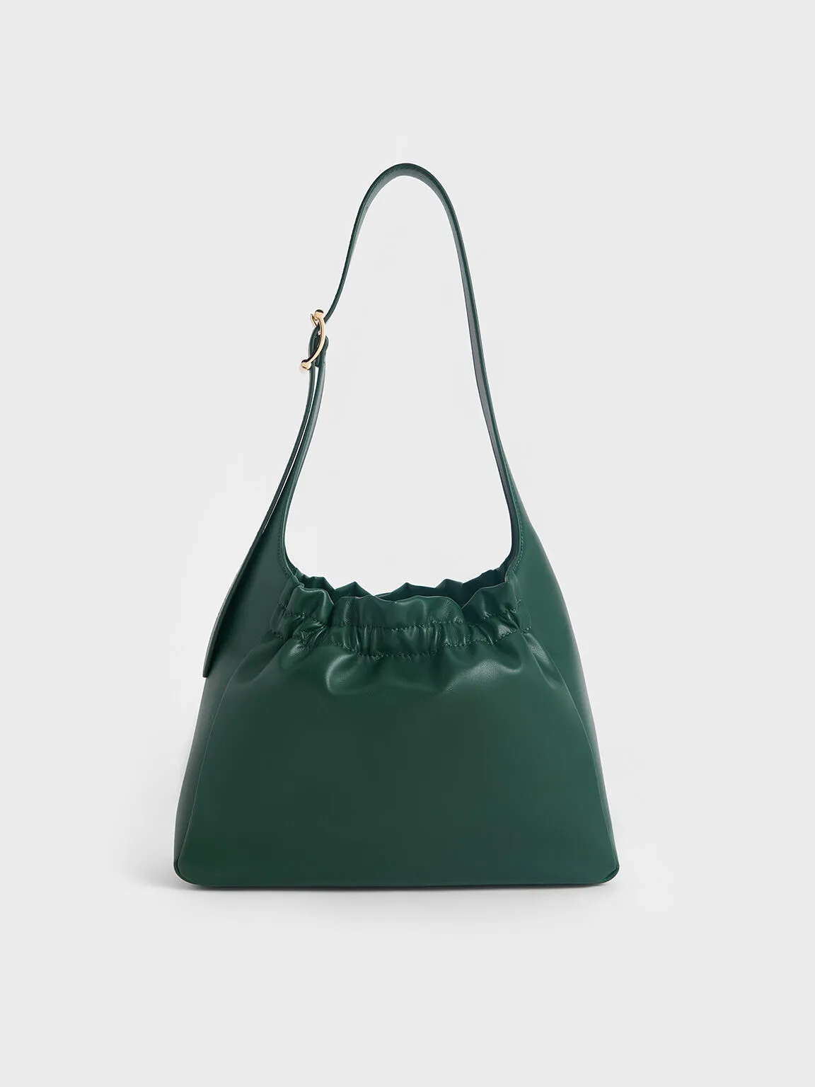 Brigette Ruched Shoulder Bag - Dark Green