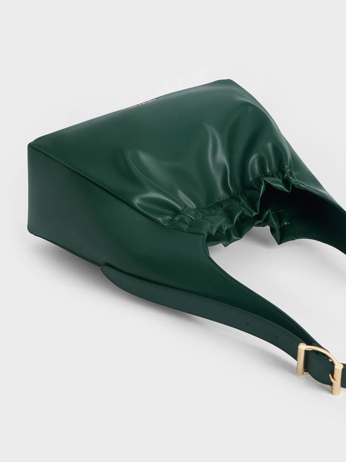 Brigette Ruched Shoulder Bag - Dark Green