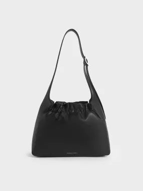 Brigette Ruched Shoulder Bag - Noir