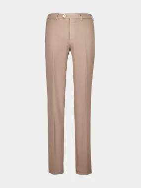 Brown Garment-Dyed Italian Fit Trousers