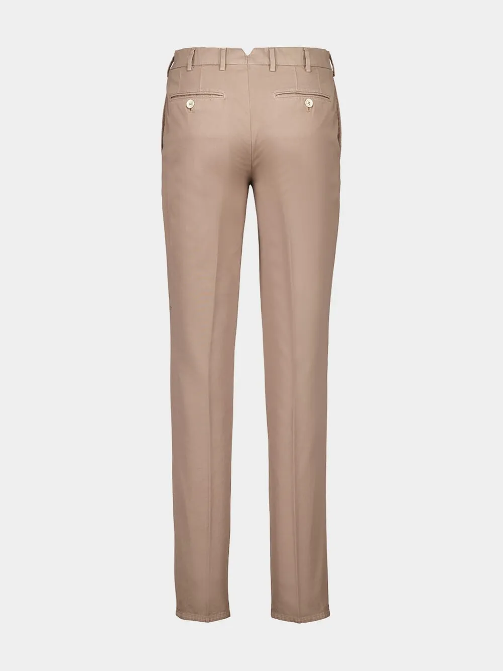 Brown Garment-Dyed Italian Fit Trousers