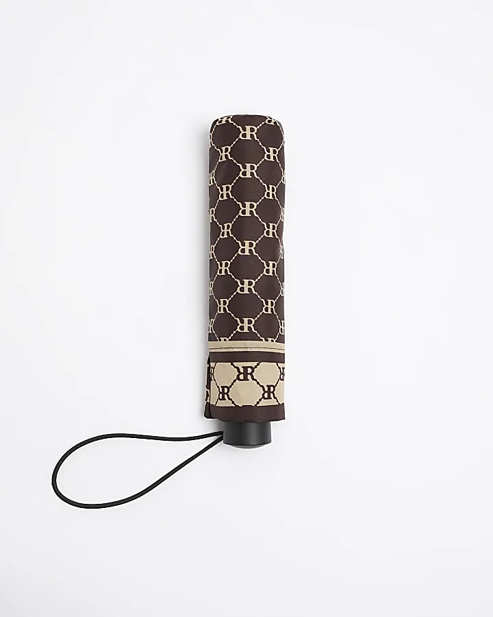 Brown RI monogram umbrella