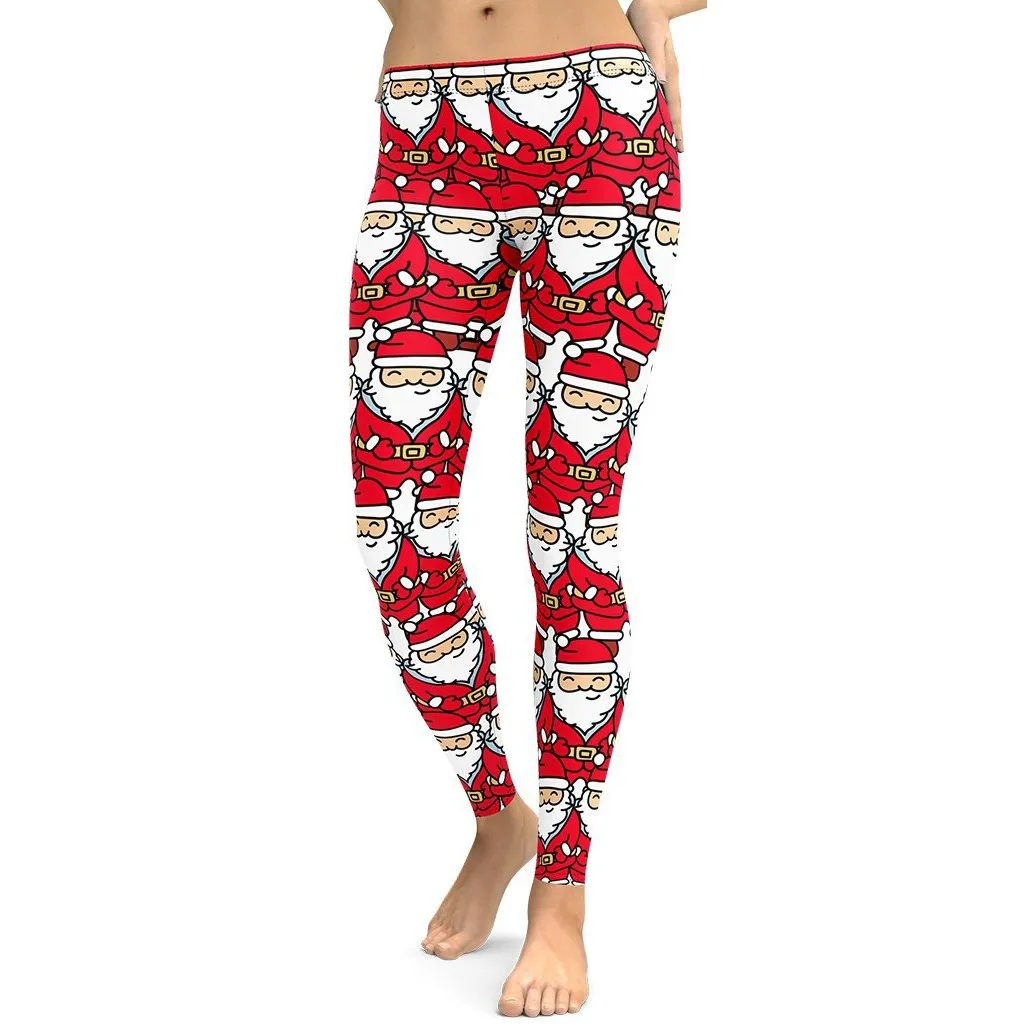 Cartoon Santa Leggings