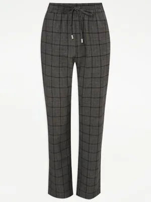 Charcoal Checked Tapered Joggers | Women | George at ASDA