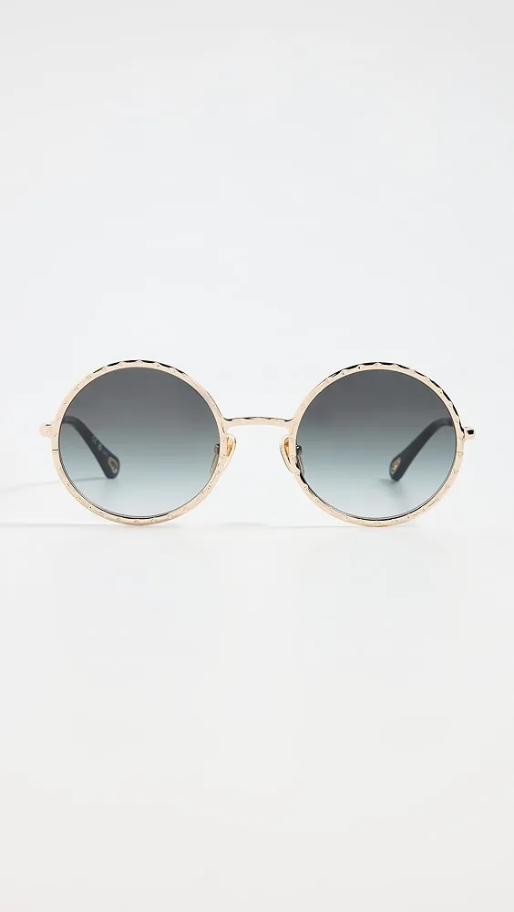 Chloe   Scalloped Metal Sunglasses 