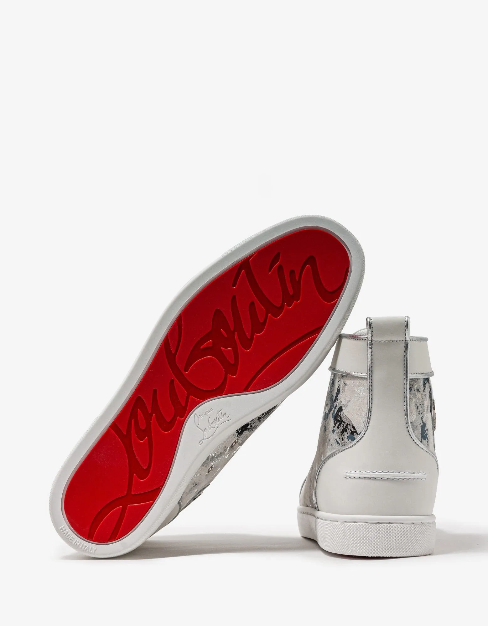 Christian Louboutin Louis Orlato Flat Gravity White High Top Trainers