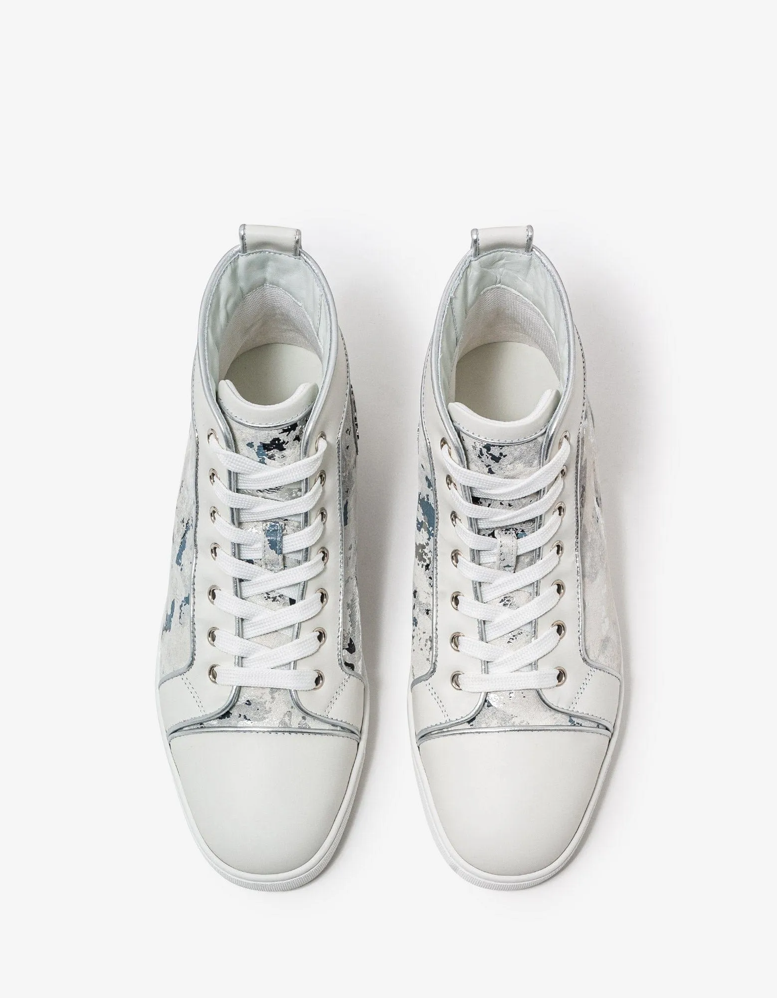 Christian Louboutin Louis Orlato Flat Gravity White High Top Trainers