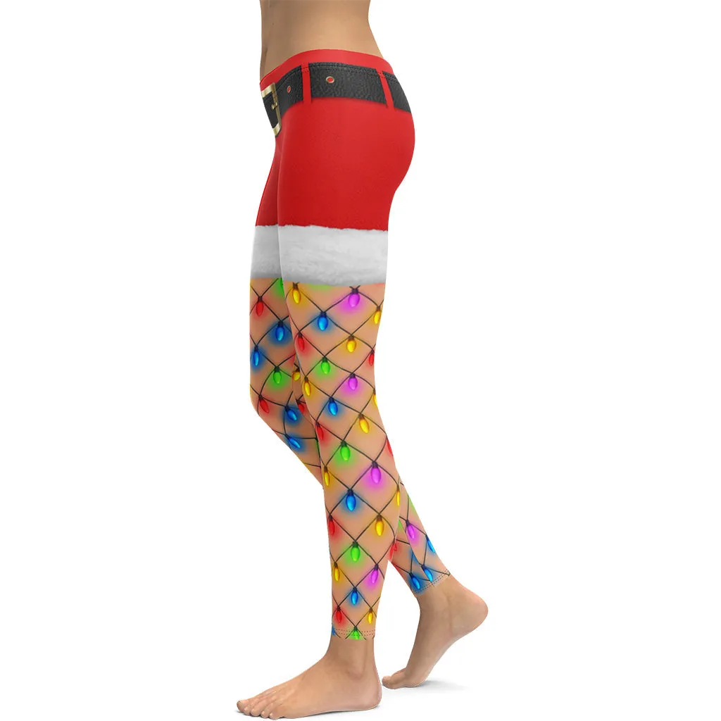 Christmas Lights Shorts Leggings