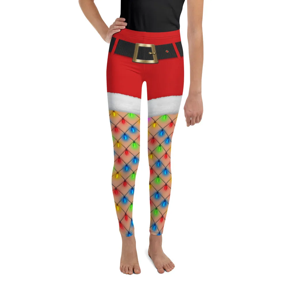 Christmas Lights Shorts Youth Leggings