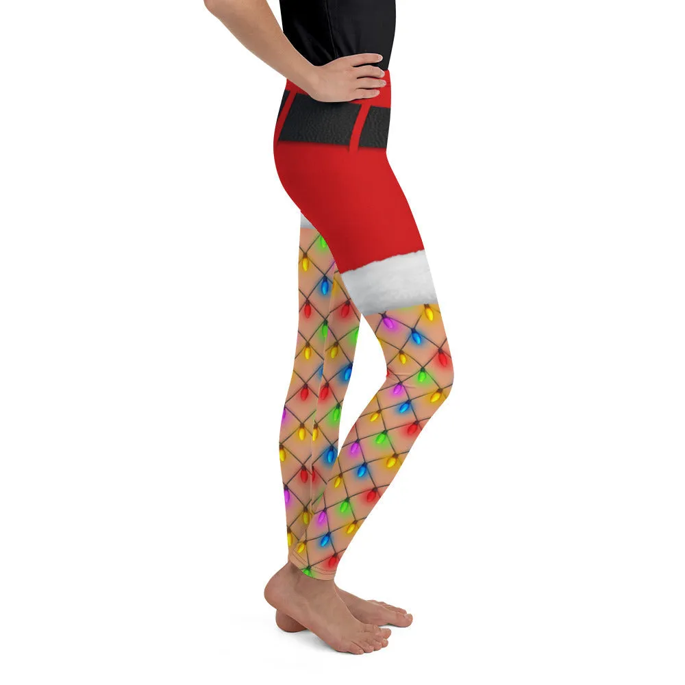 Christmas Lights Shorts Youth Leggings