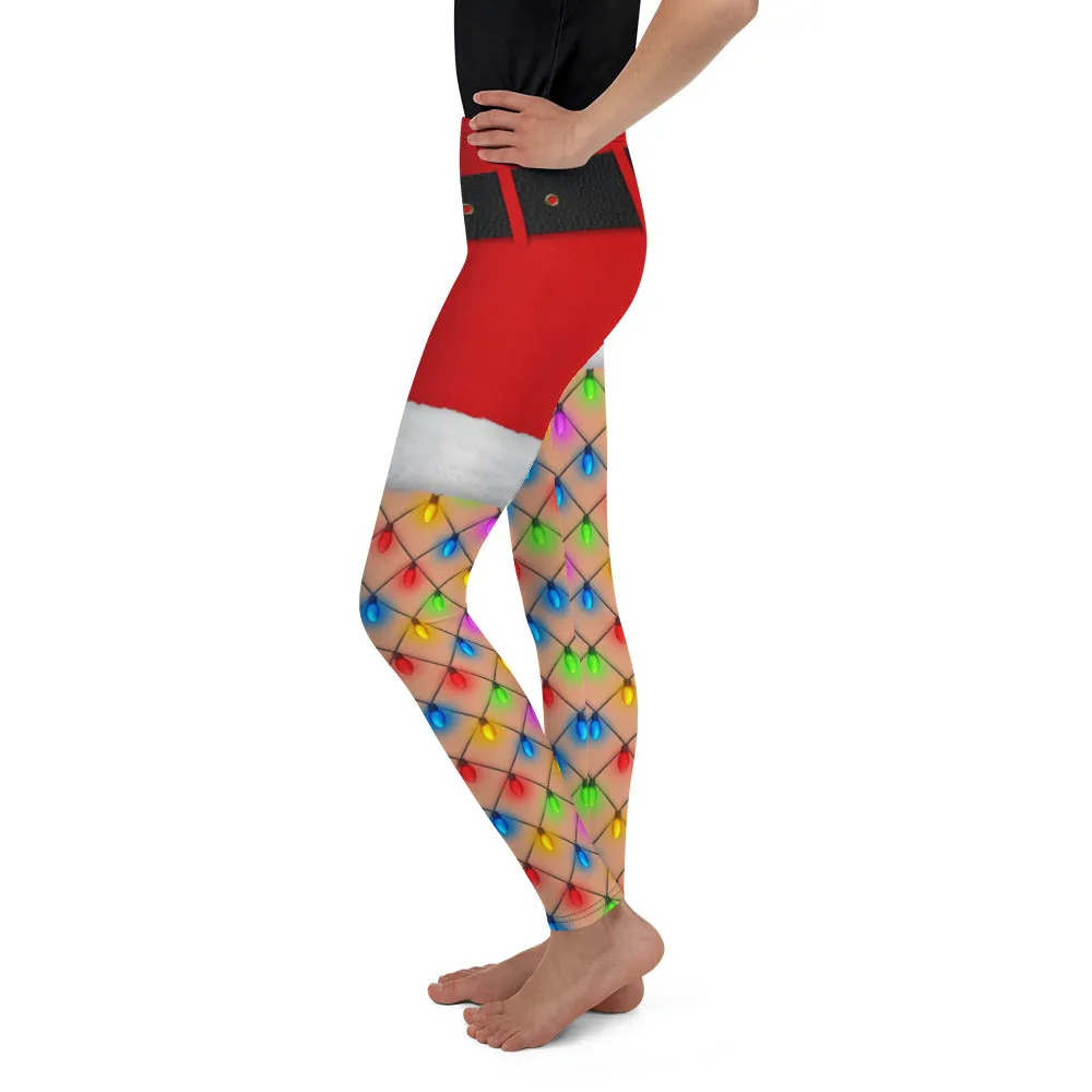 Christmas Lights Shorts Youth Leggings