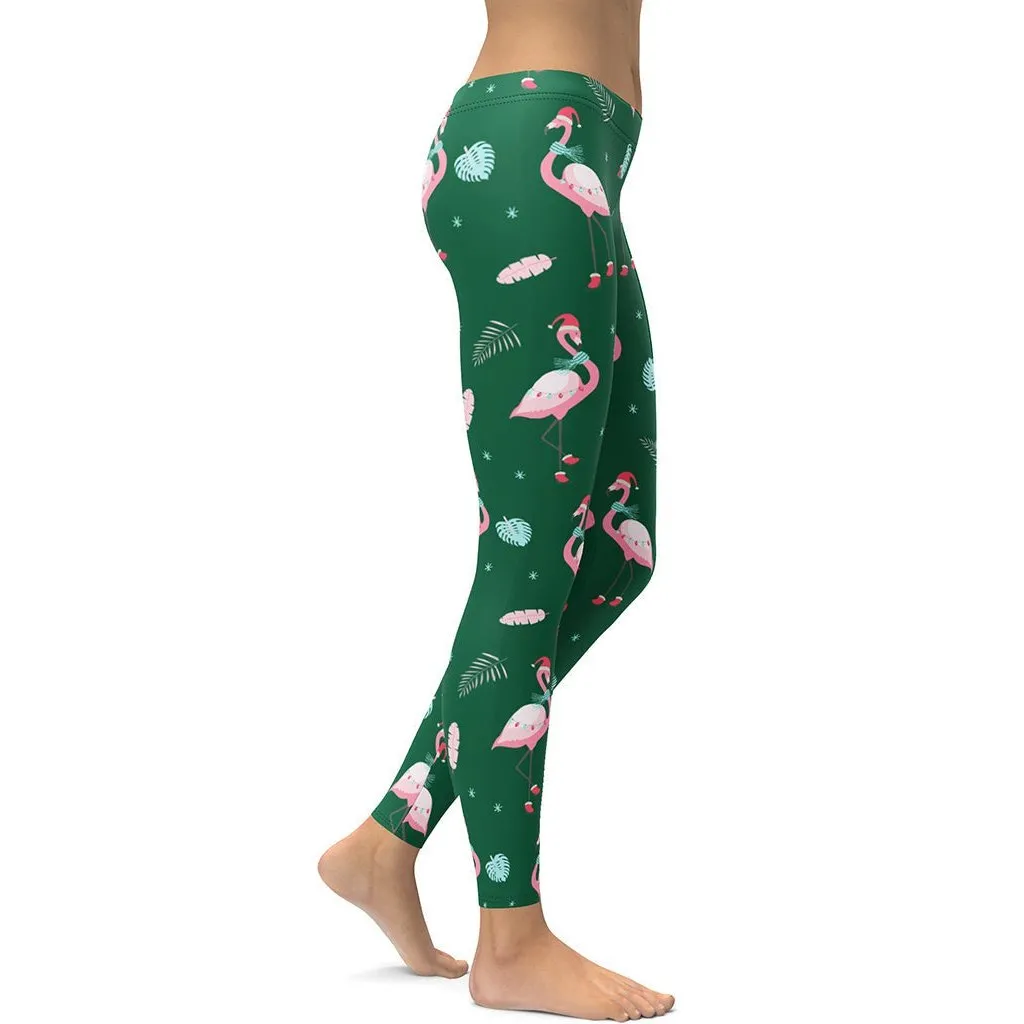 Christmassy Flamingos Leggings