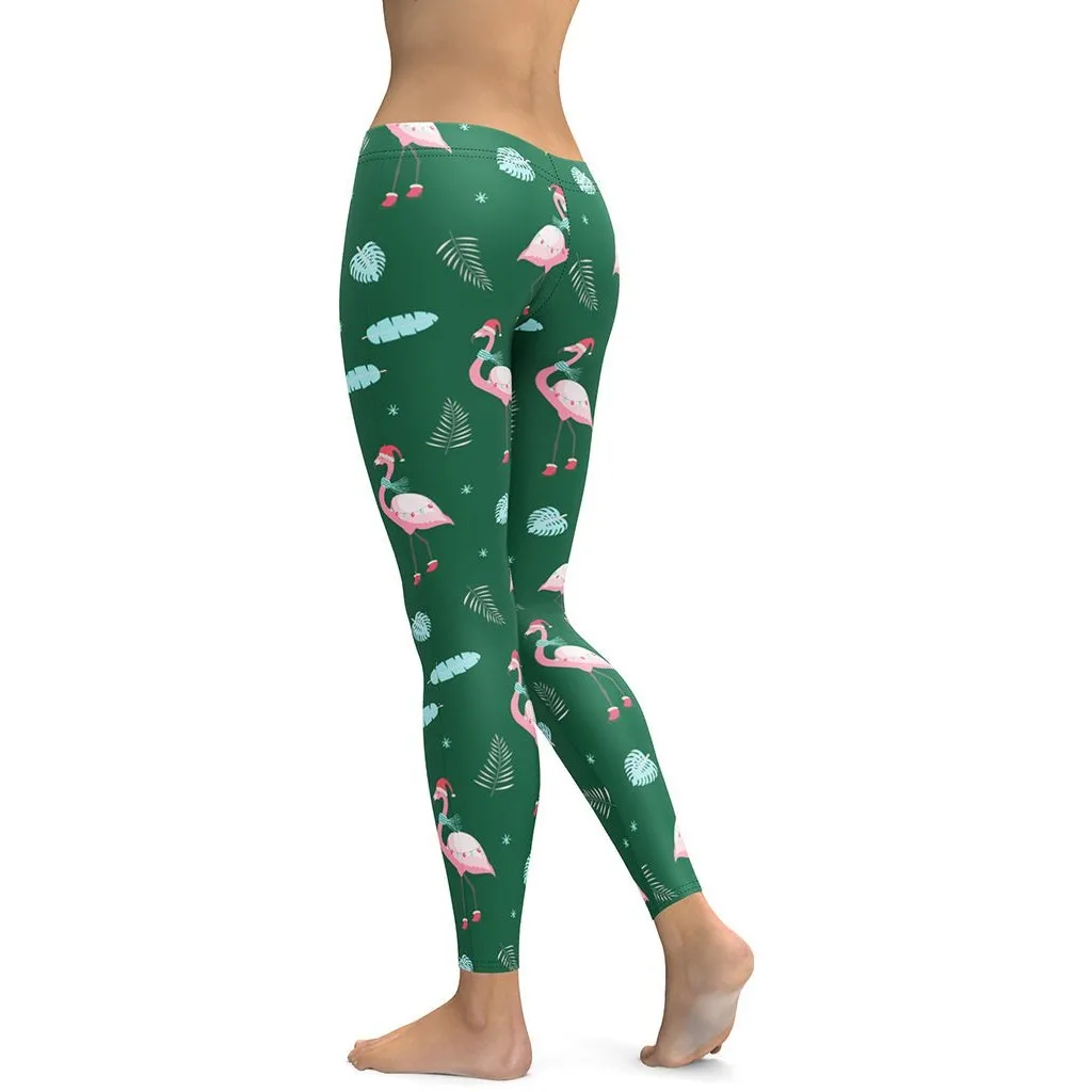 Christmassy Flamingos Leggings