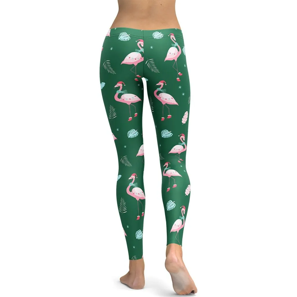 Christmassy Flamingos Leggings