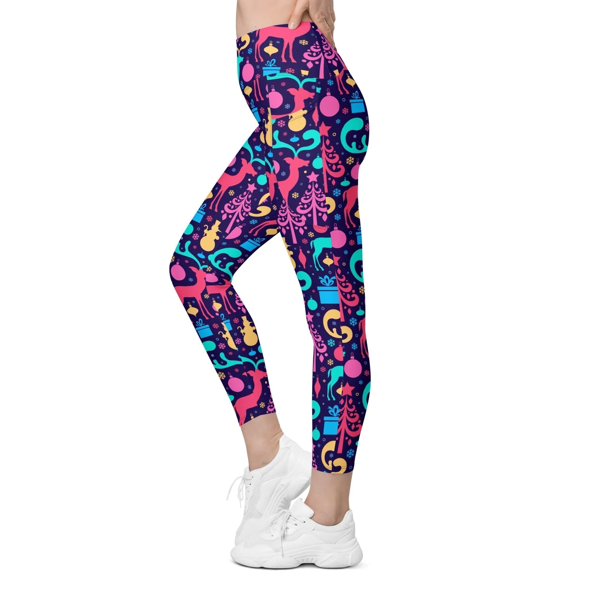 Colorful Christmas Leggings With Pockets