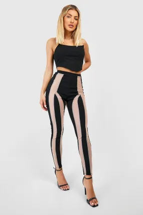 Contoured Mesh Panel Leggings