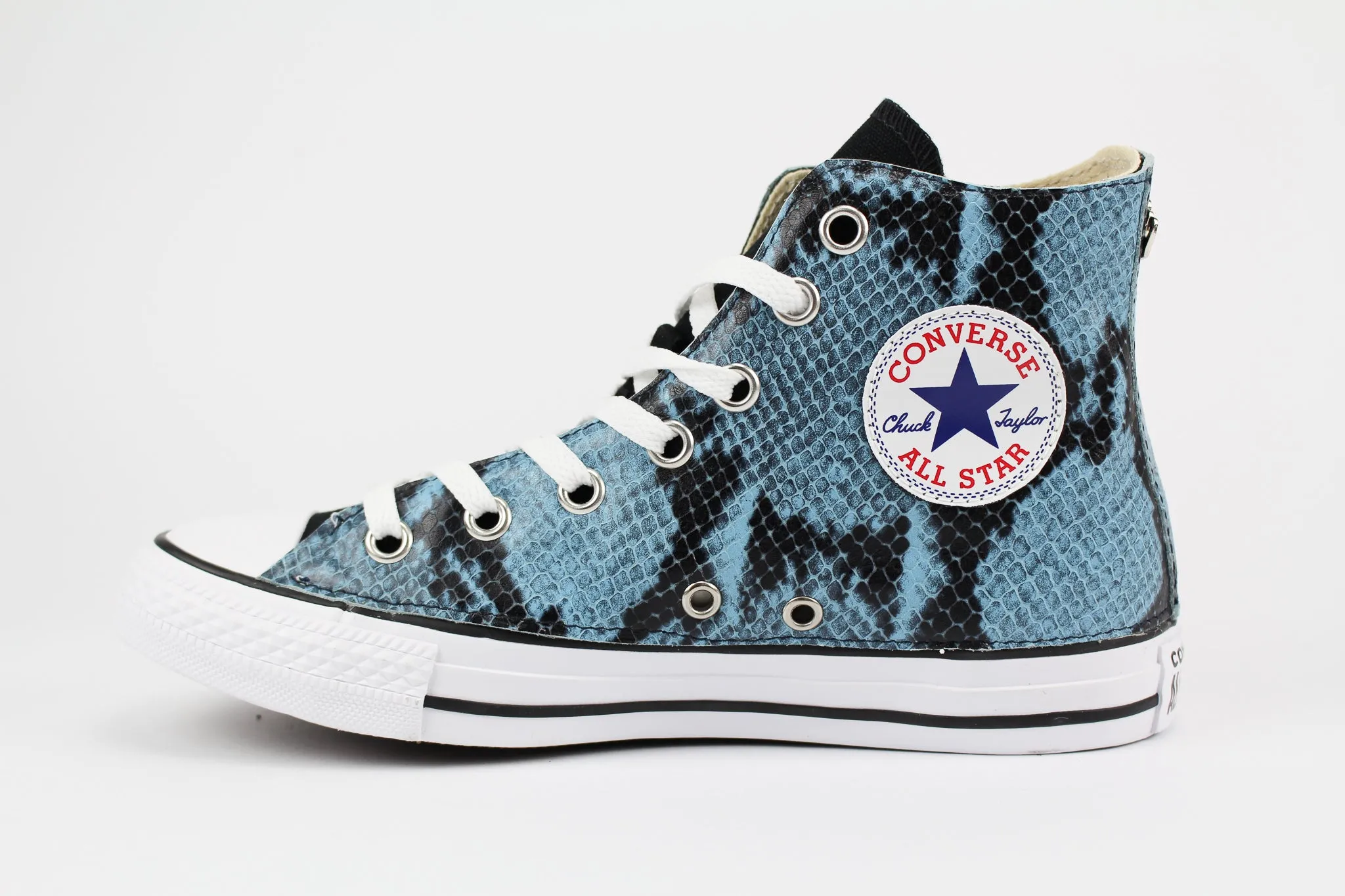 Converse All Star Black Pitone Azzurro