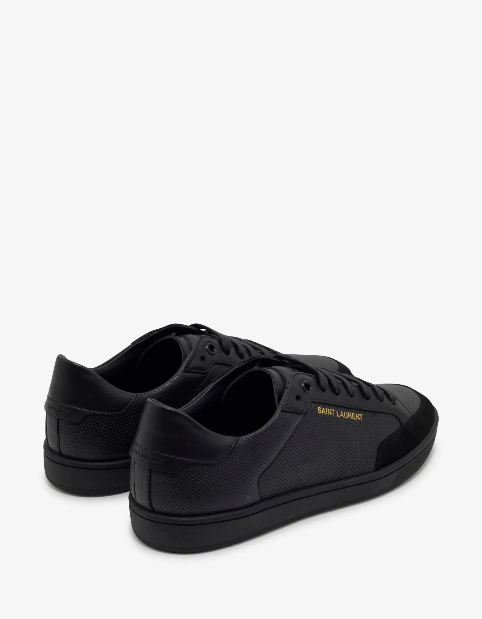 Court Classic SL/10 Black Perforated Leather Trainers