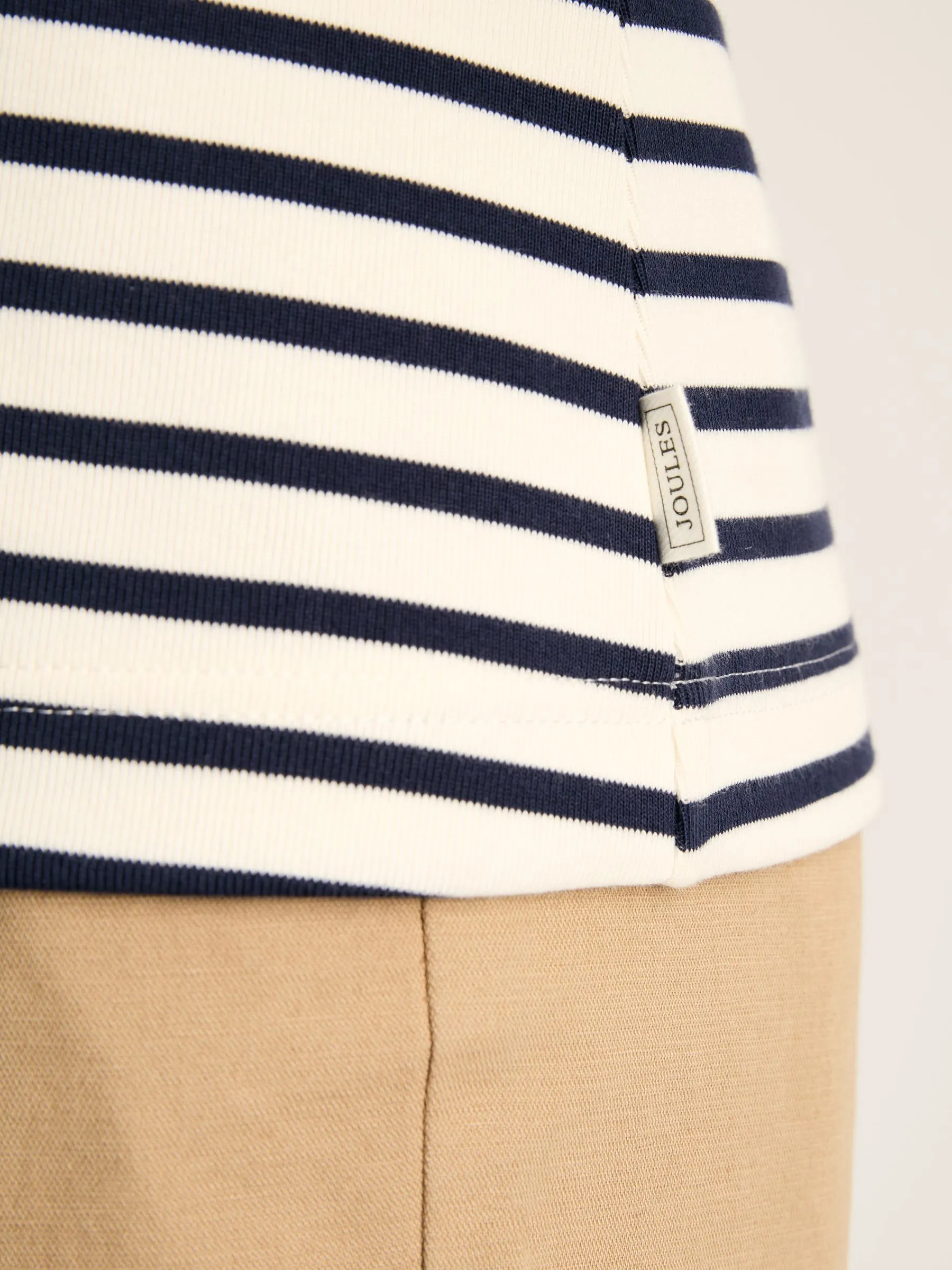 Cream & Navy Striped Jersey Vest