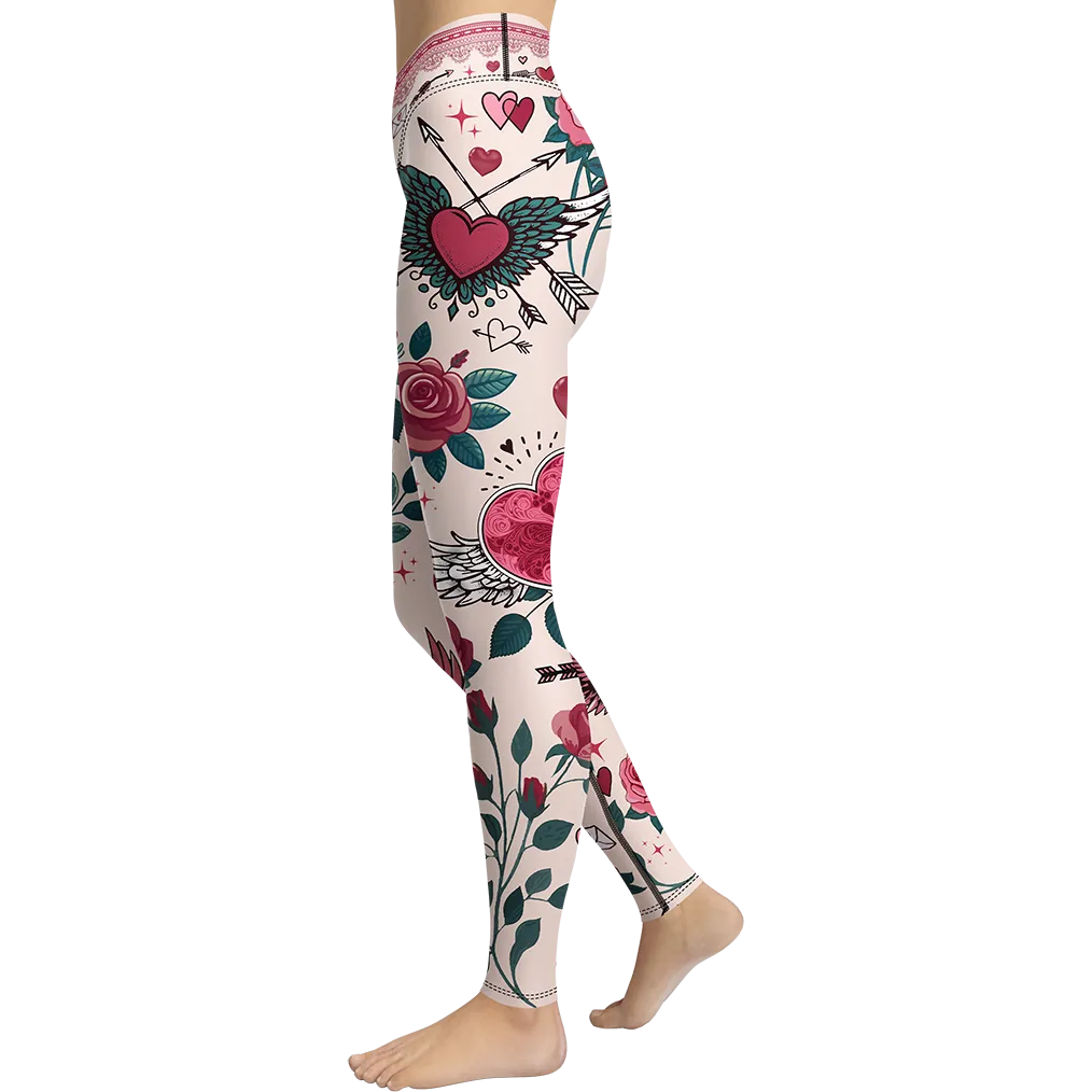 Cute Valentine Yoga Leggings